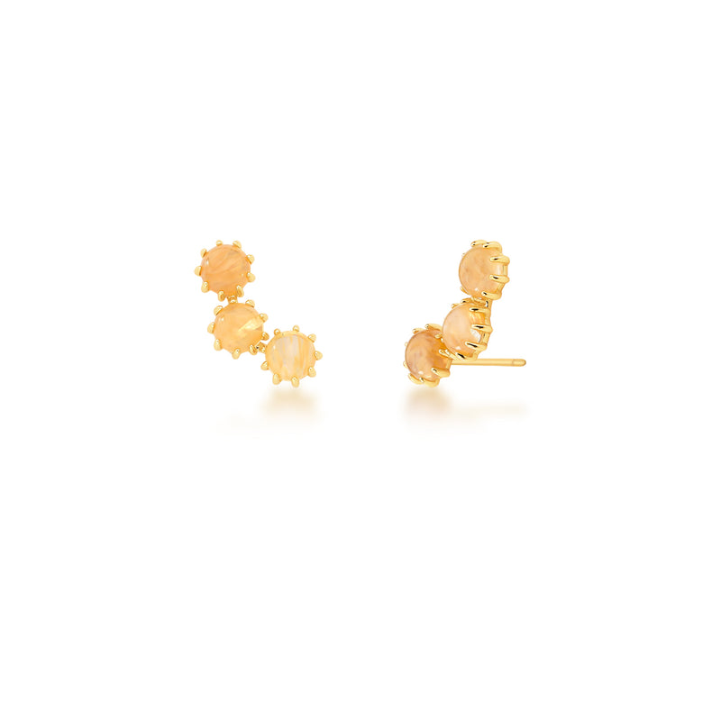 earcuff with 3 rutile stones