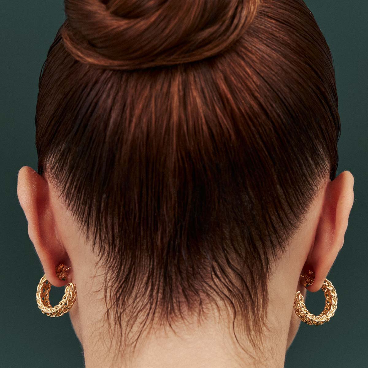 18K Gold-Plated Braided Half Hoop Earrings
