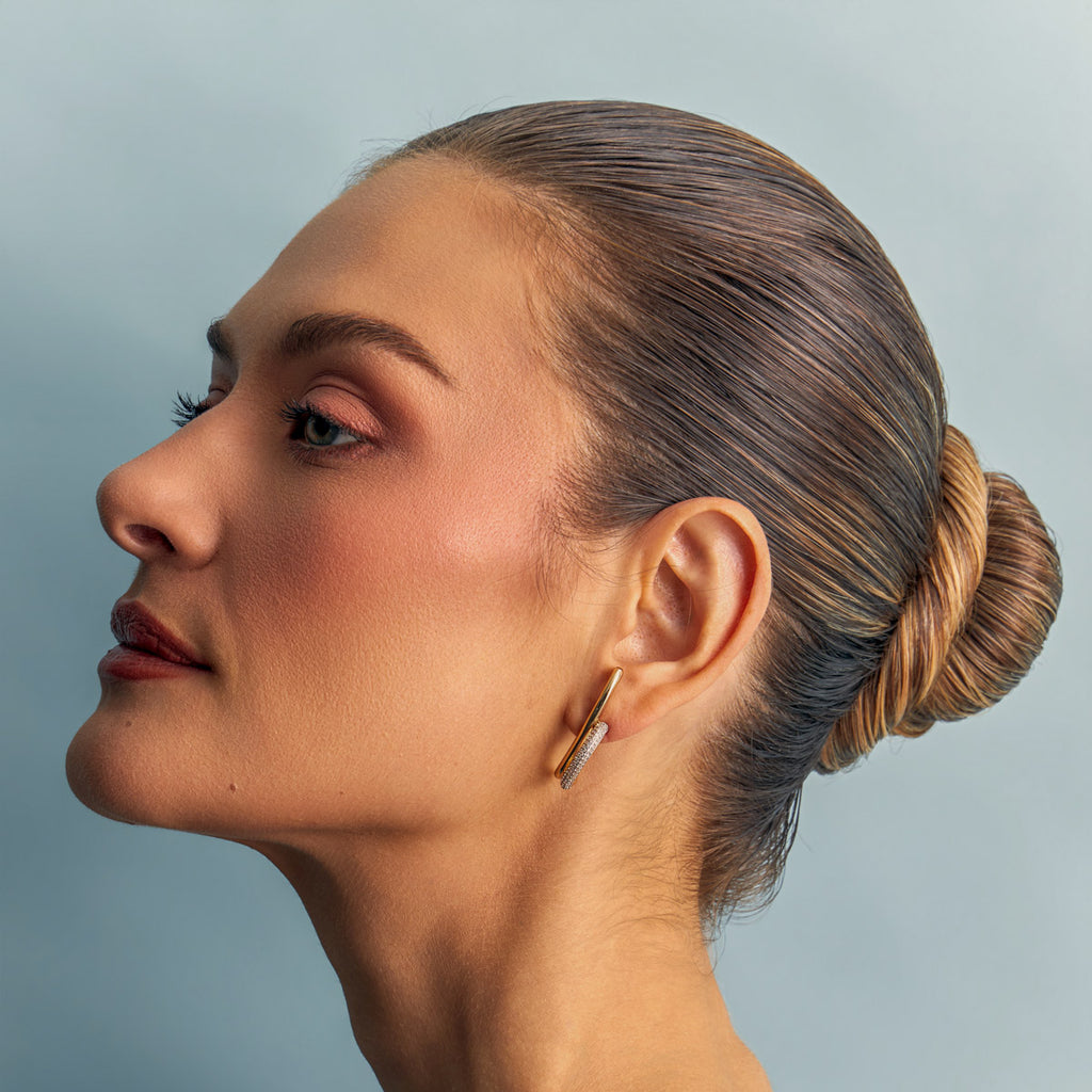 Curved Pavé Zirconia Earrings