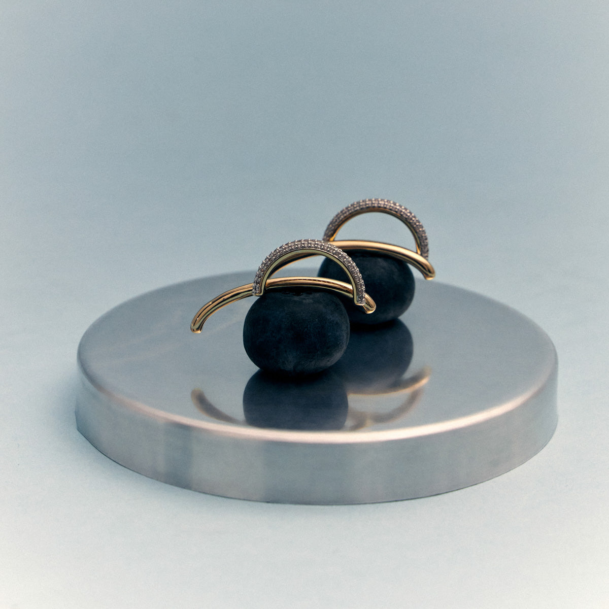 Curved Pavé Zirconia Earrings