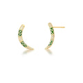 18K Gold-Plated Green Enamel Ear Cuff with Zirconia