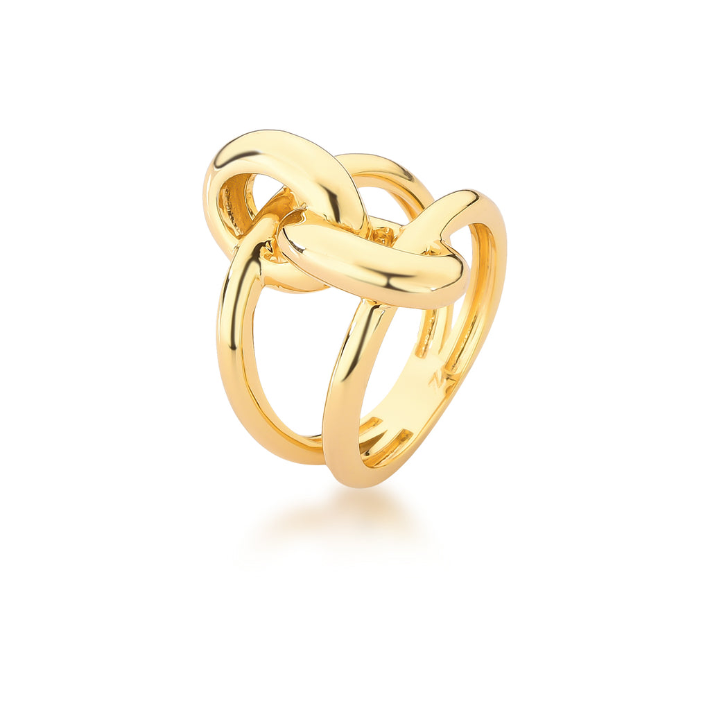 18K Gold-Plated Knot Link Ring