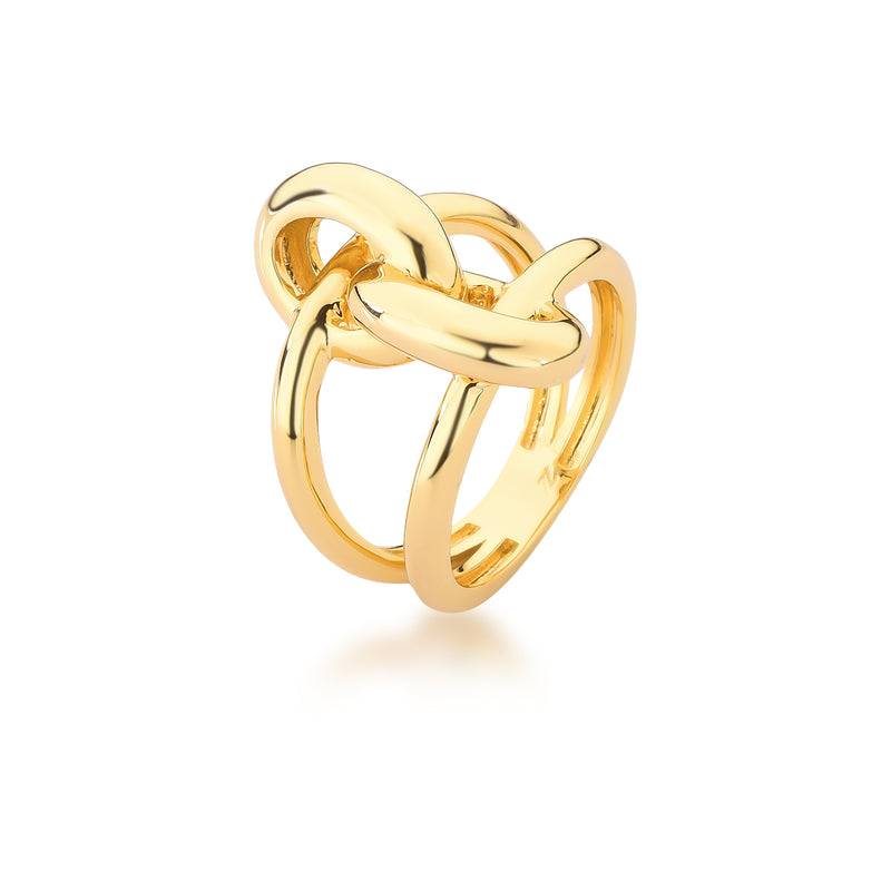 18K Gold-Plated Knot Link Ring