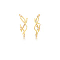 18K Gold-Plated Leaf Earrings with Navette Crystals