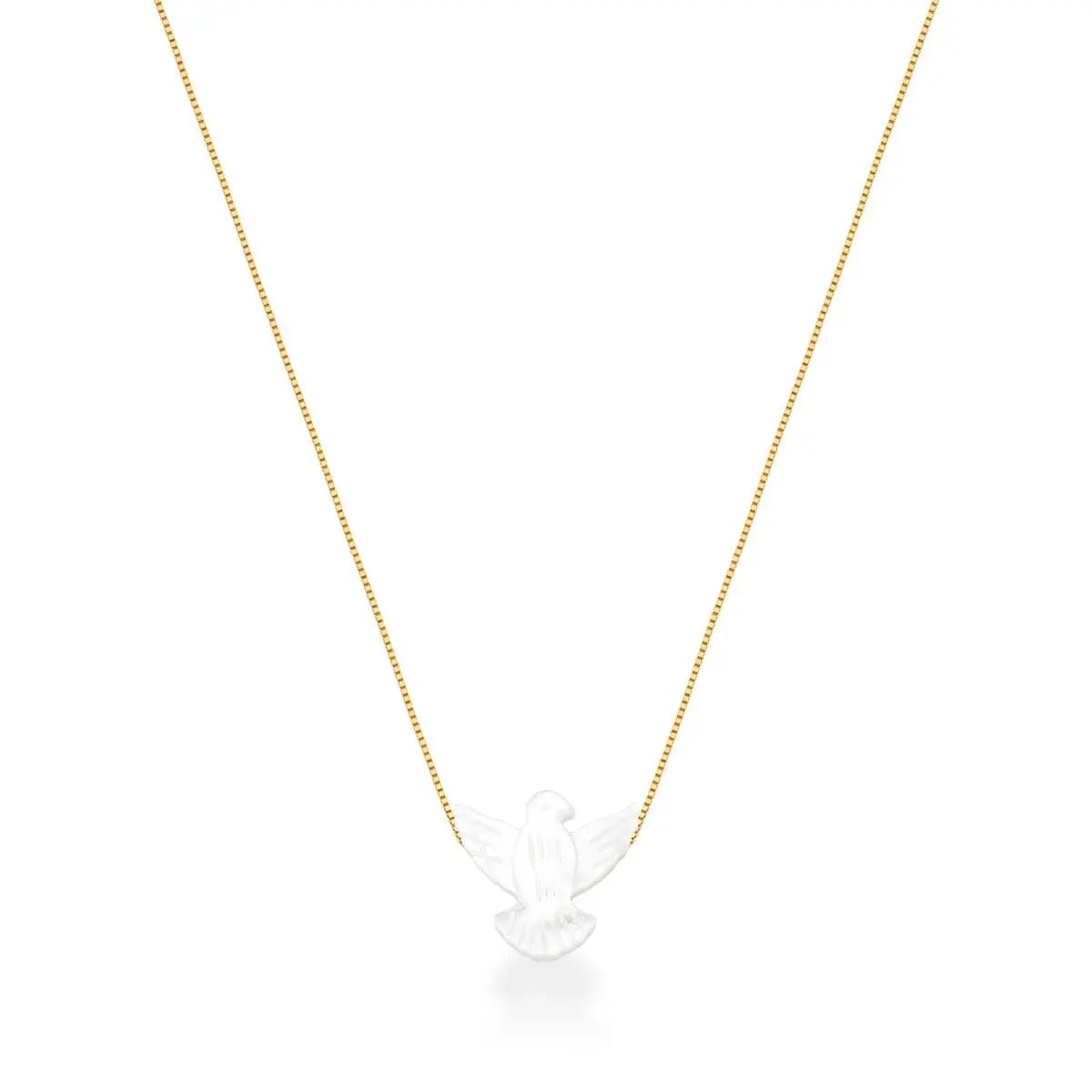18K Gold-Plated Necklace with Mother-of-Pearl Holy Spirit Pendant