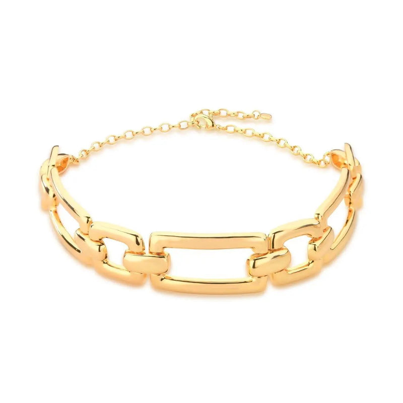 18K Gold-Plated Open Link Choker Necklace