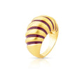 18K Gold-Plated Ring with Enamel Detail