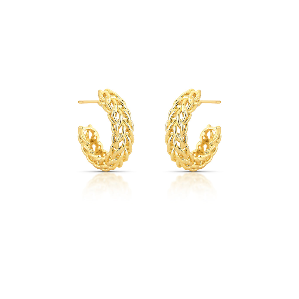 18K Gold-Plated Braided Half Hoop Earrings