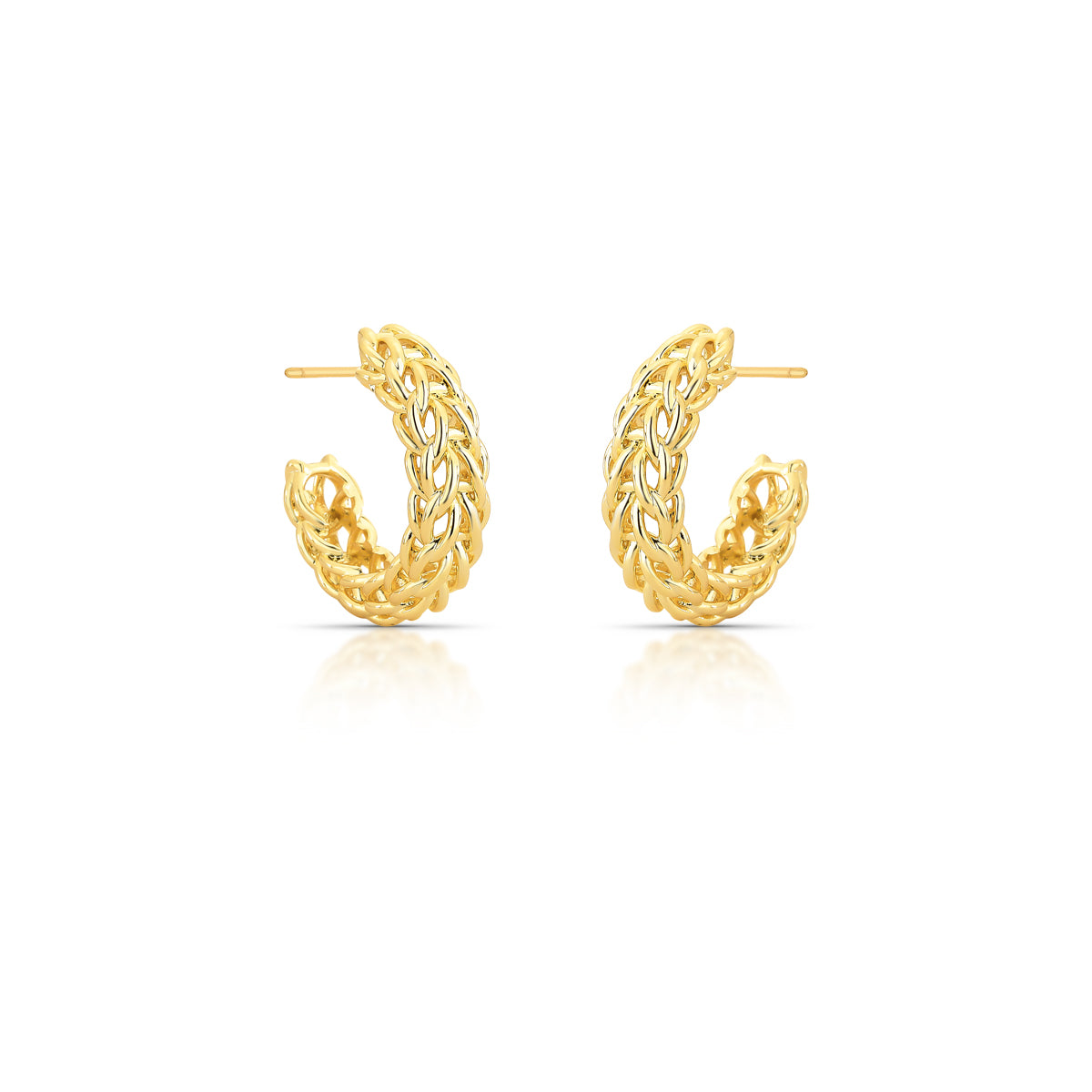 18K Gold-Plated Braided Half Hoop Earrings