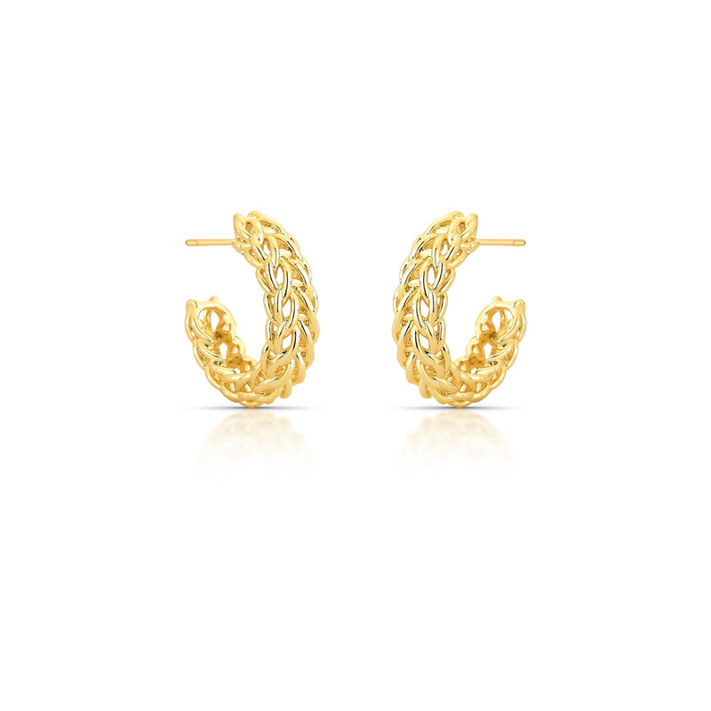 18K Gold-Plated Braided Half Hoop Earrings
