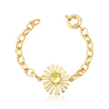 18k Gold-Plated Bracelet Featuring a Prasiolite Leaf Charm