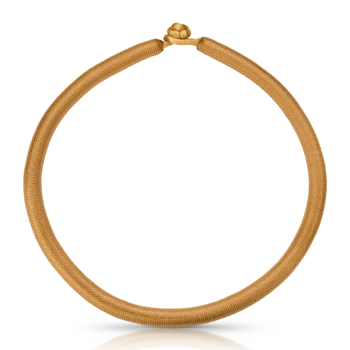 Deep gold waxed cord necklace with knot closure for pendants