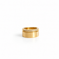 Brushed Half Pavé Zirconia Ring