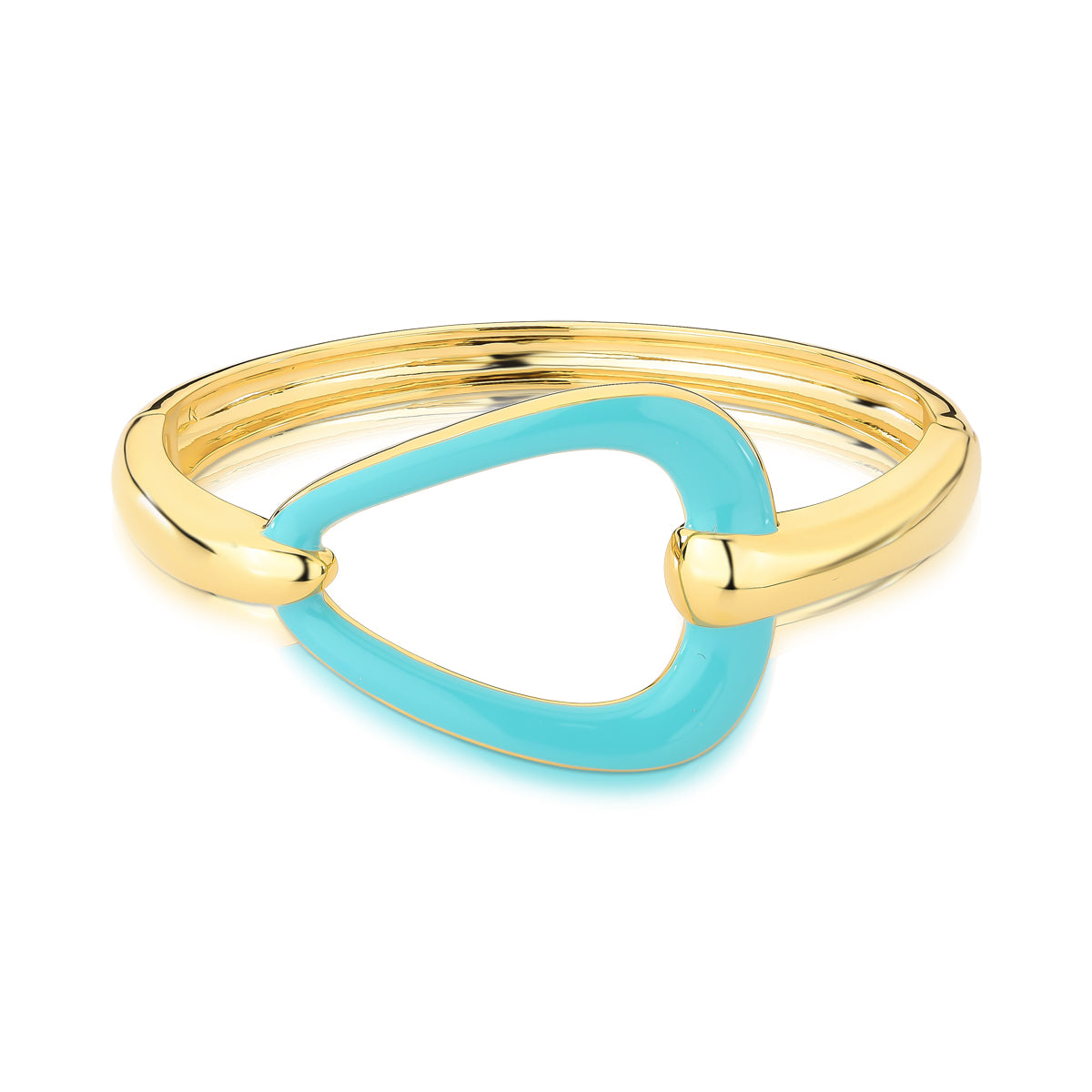 Organic Shape Enamel Bracelet – 18K Gold Plated with blue pingent