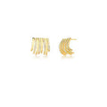 Eight-Loop Gold-Plated Studded Hoop Earrings