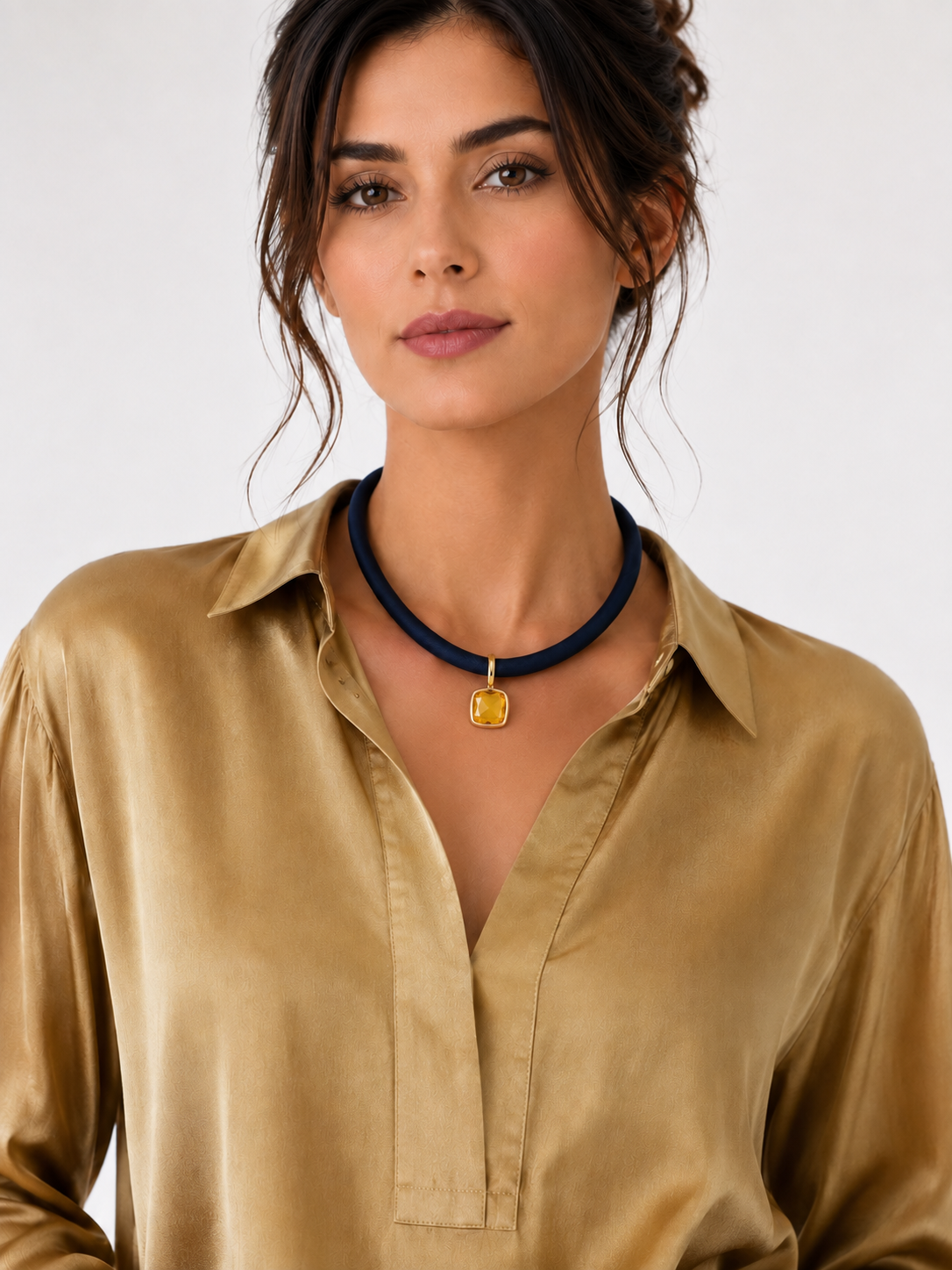 Yellow Square Crystal Pendant