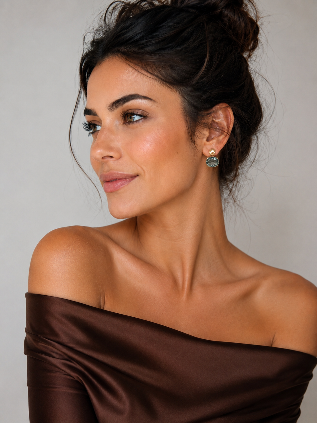 Contrast Stone Drop Earrings