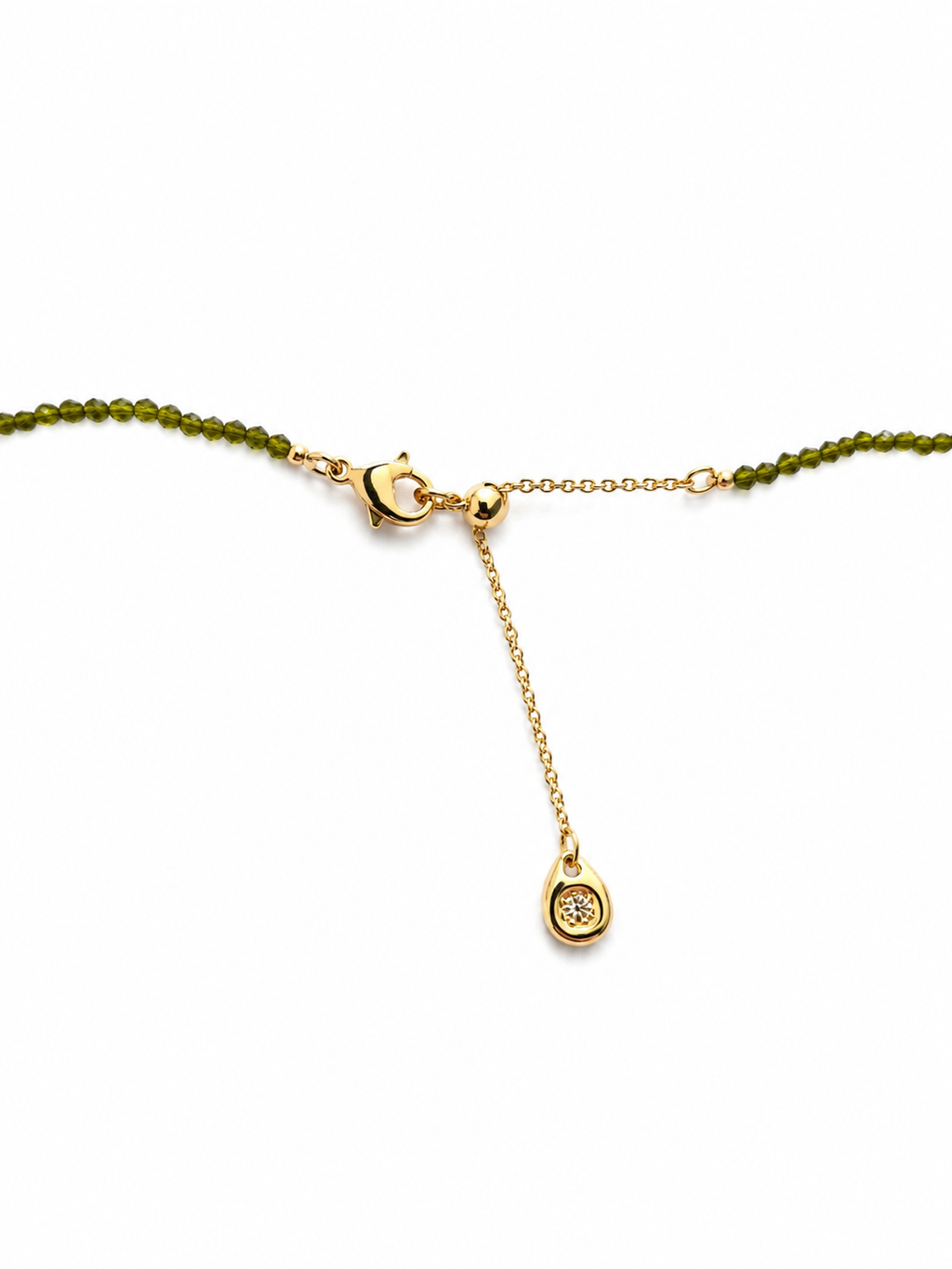 Green Crystal & Baroque Pearl Necklace