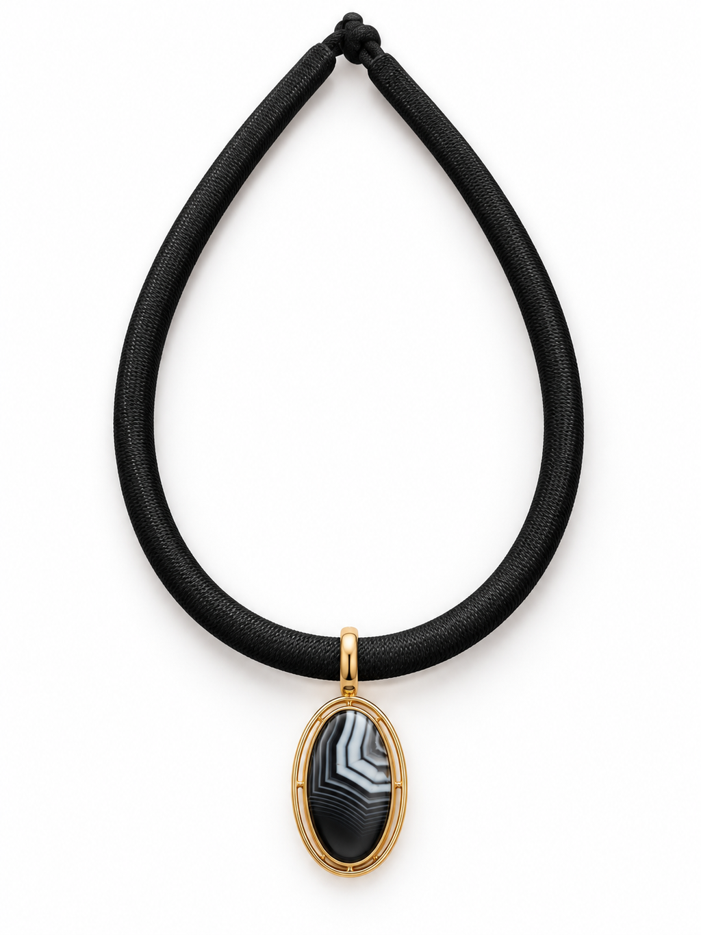18K Gold Plated Agate Pendant Necklace