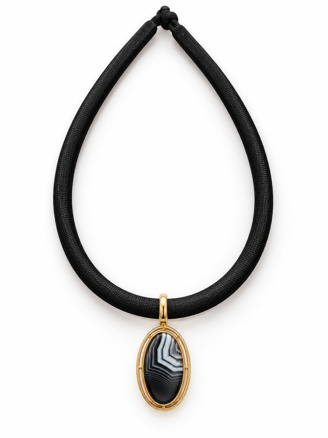 18K Gold Plated Agate Pendant Necklace