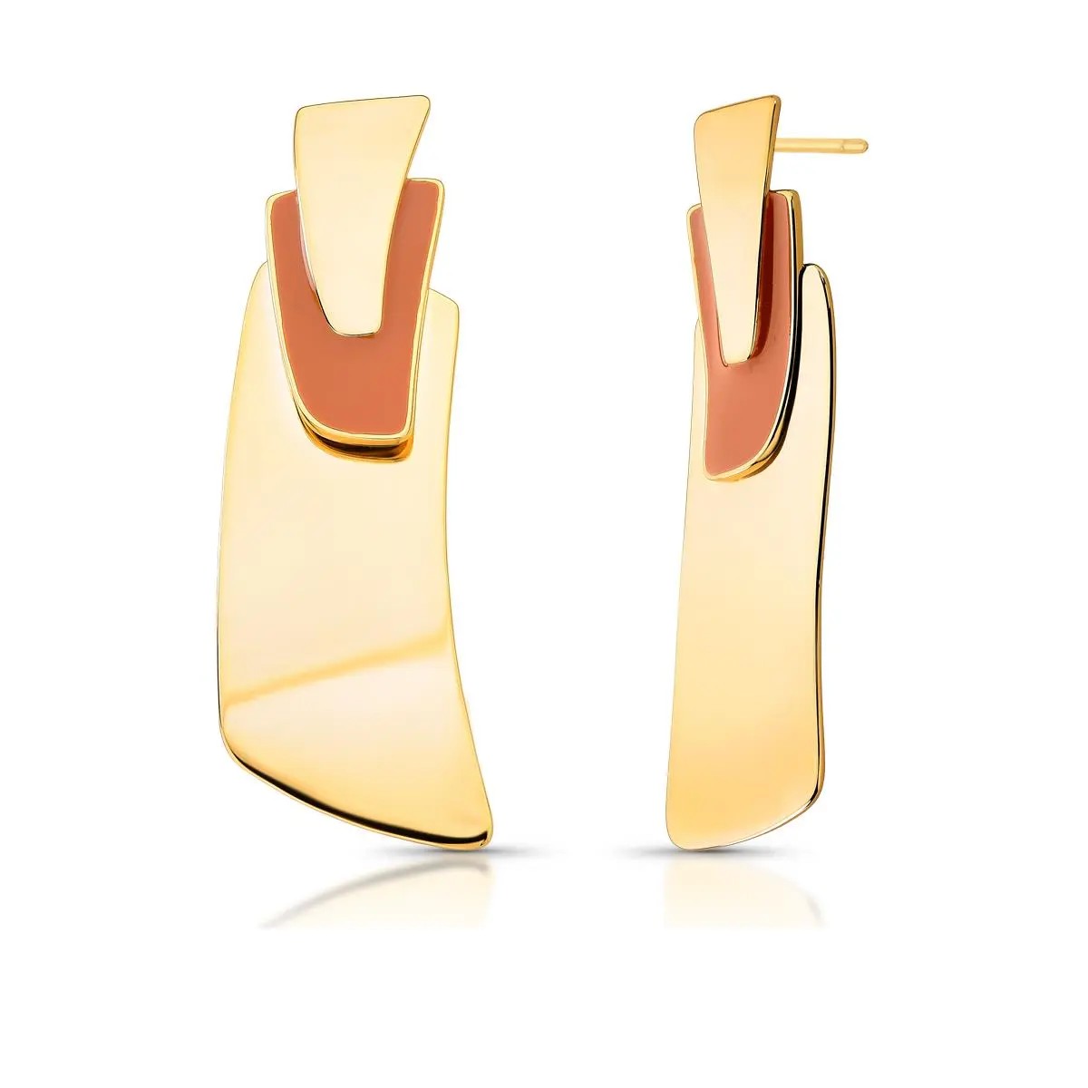 Gold hoop earrings on a white background