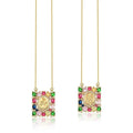 Gold-Plated Scapular Necklace with Colored Crystals