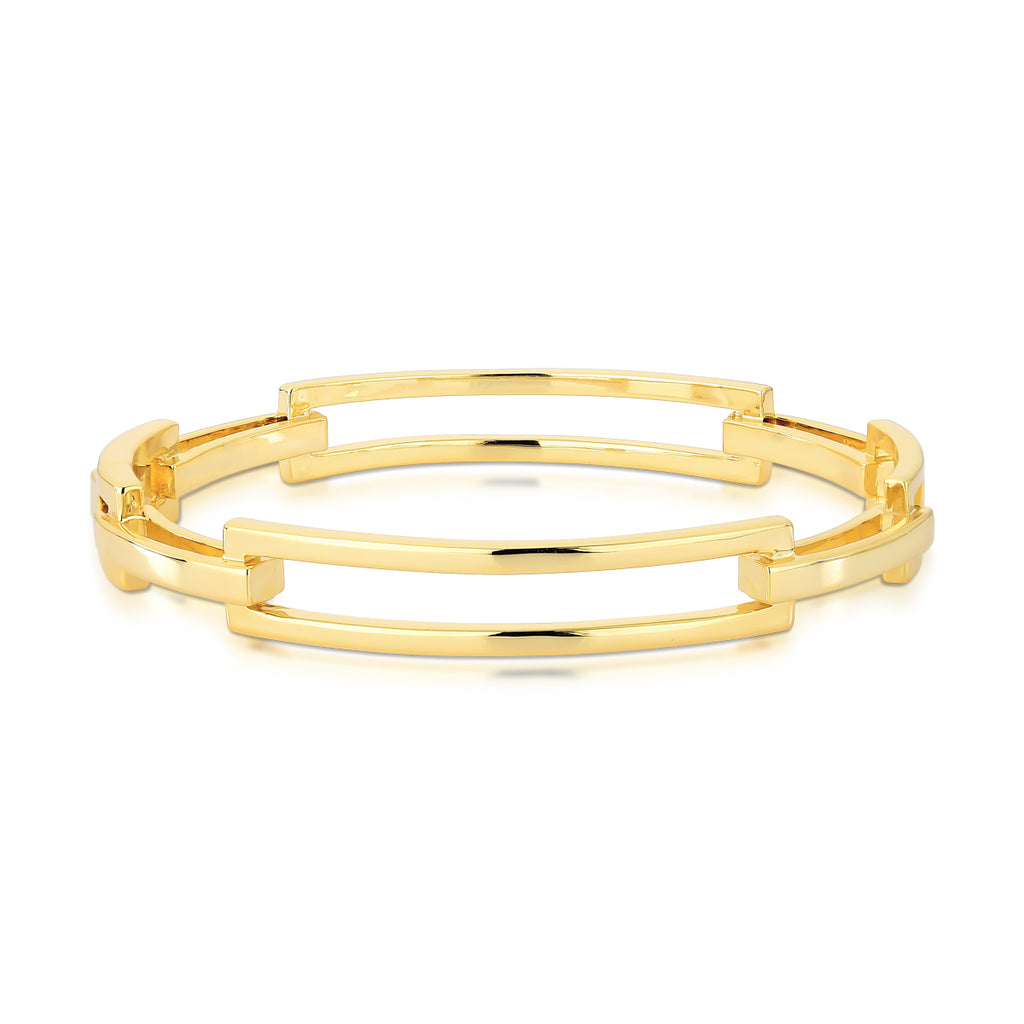 Modern Openwork Bangle – 18K Gold Plated