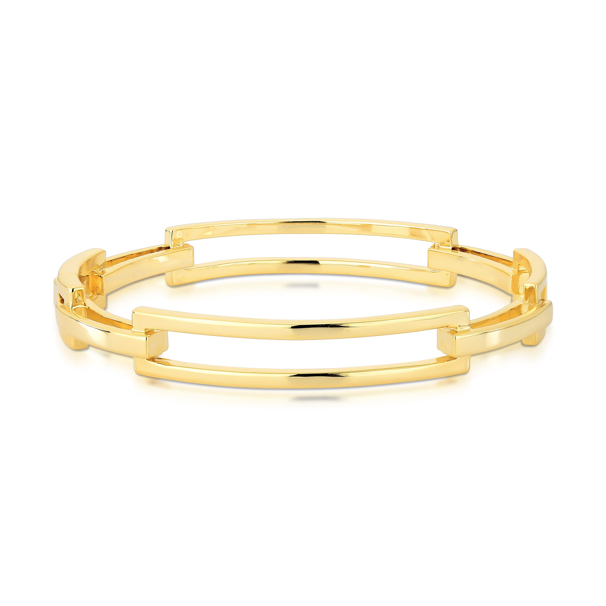 Modern Openwork Bangle – 18K Gold Plated