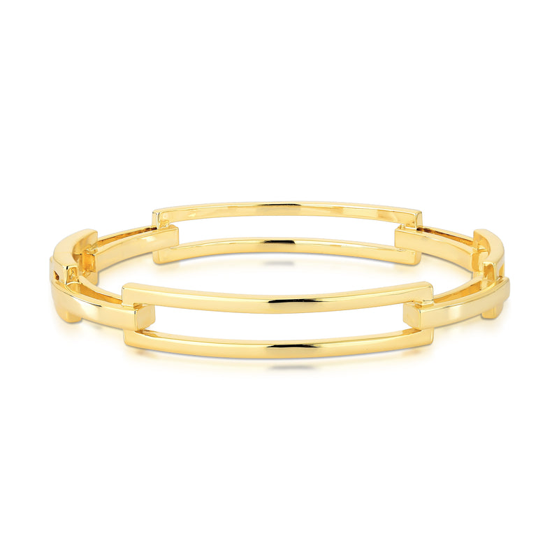 Modern Openwork Bangle – 18K Gold Plated