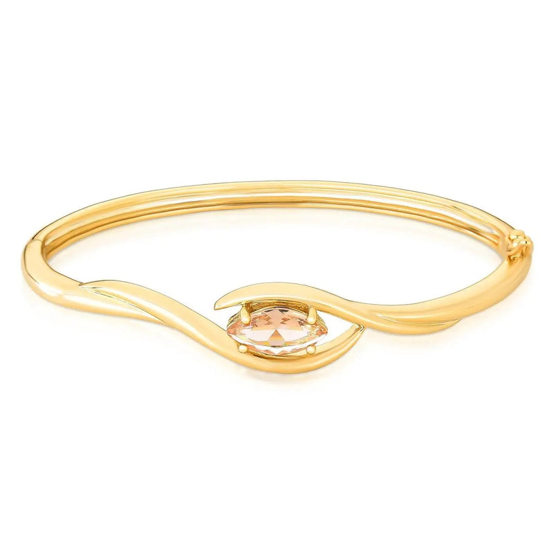  Openwork Navette Crystal Bangle Bracelet