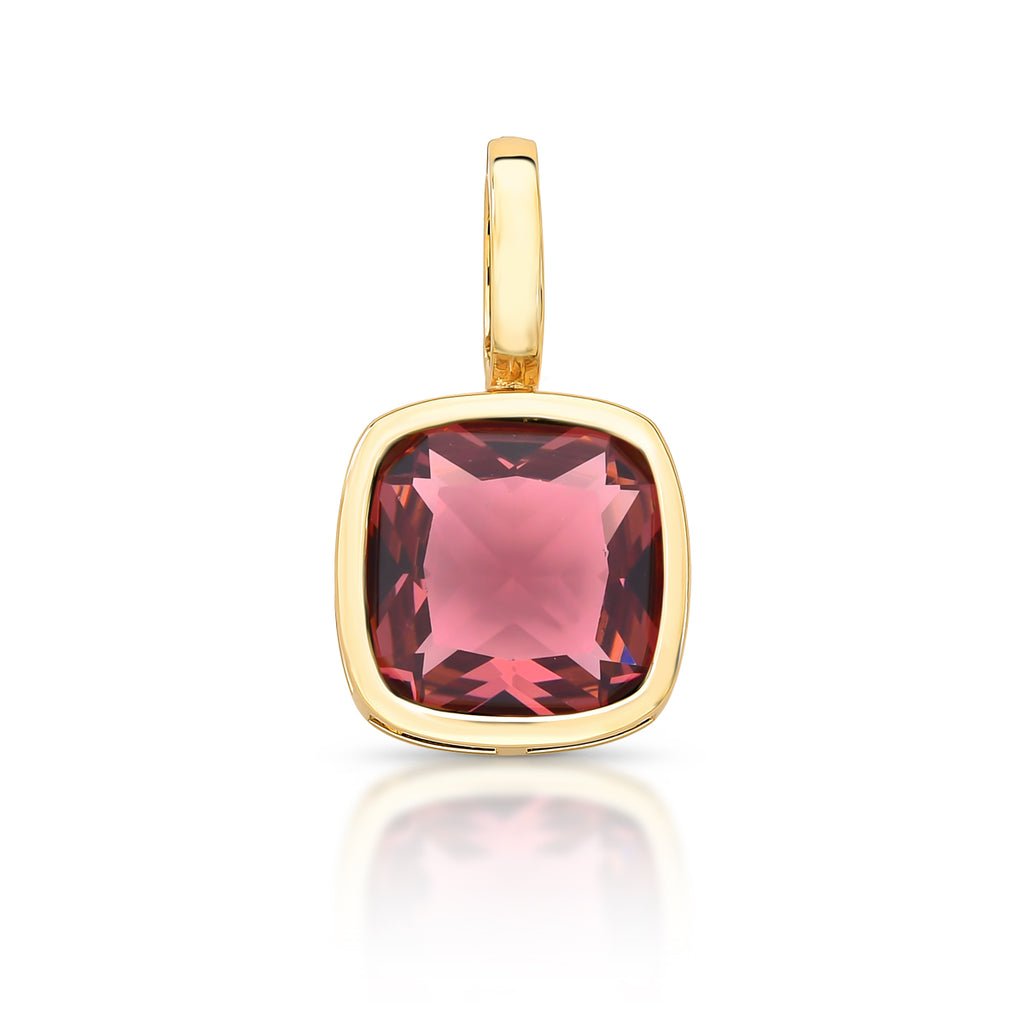 Pendant with a square crystal clasp - Light pink