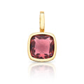 Pendant with a square crystal clasp - Light pink