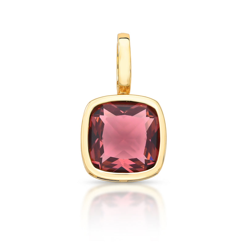 Pendant with a square crystal clasp - Light pink