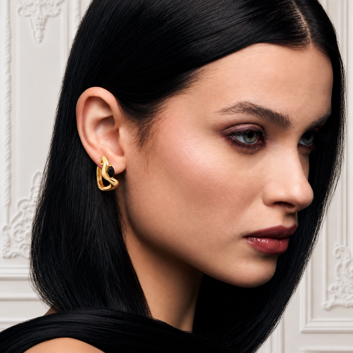 Navette Crystal Curve Hoops