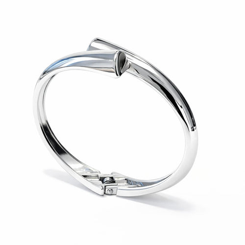 Silver minimalist bracelet with a sleek polished design