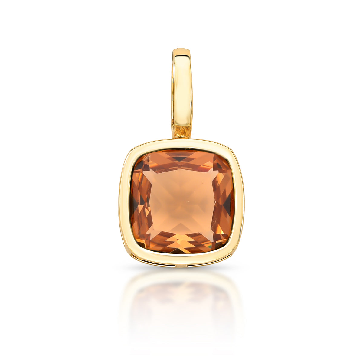 Square Crystal Pendant - Brown