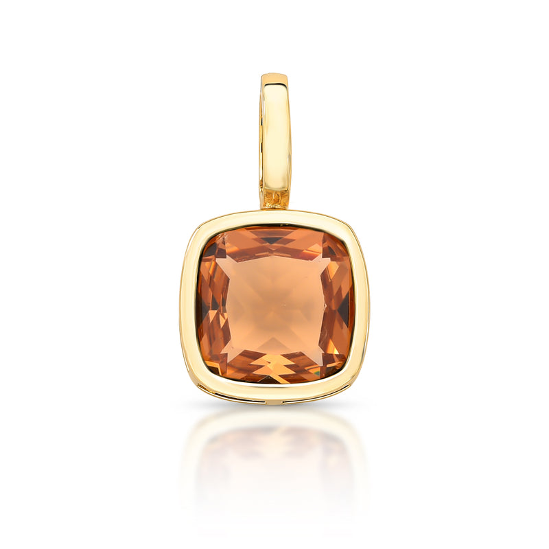 Square Crystal Pendant - Brown