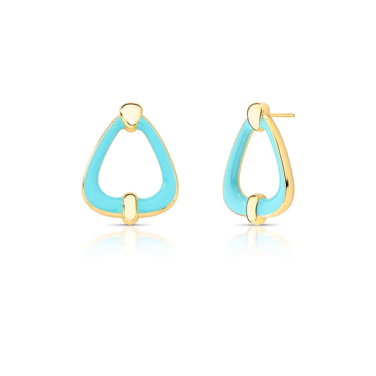 Turquoise Enamel Hoop Earrings
