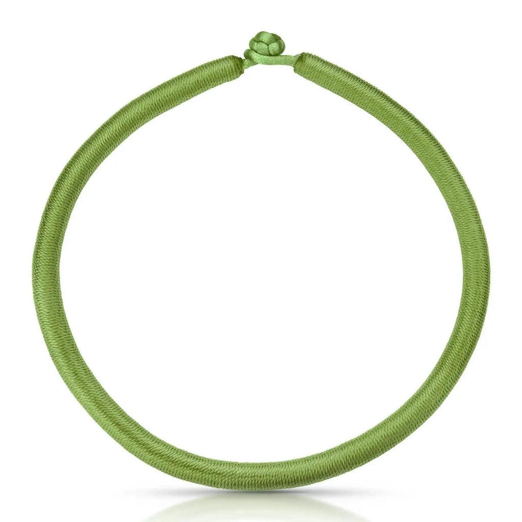 Waxed Cord Necklace with Knot Closure - Green
