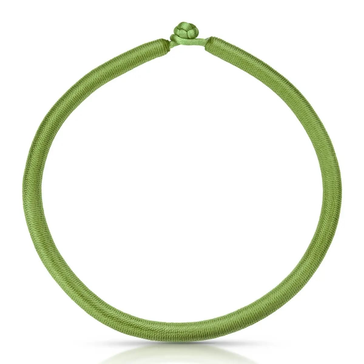 Waxed Cord Necklace with Knot Closure - Green