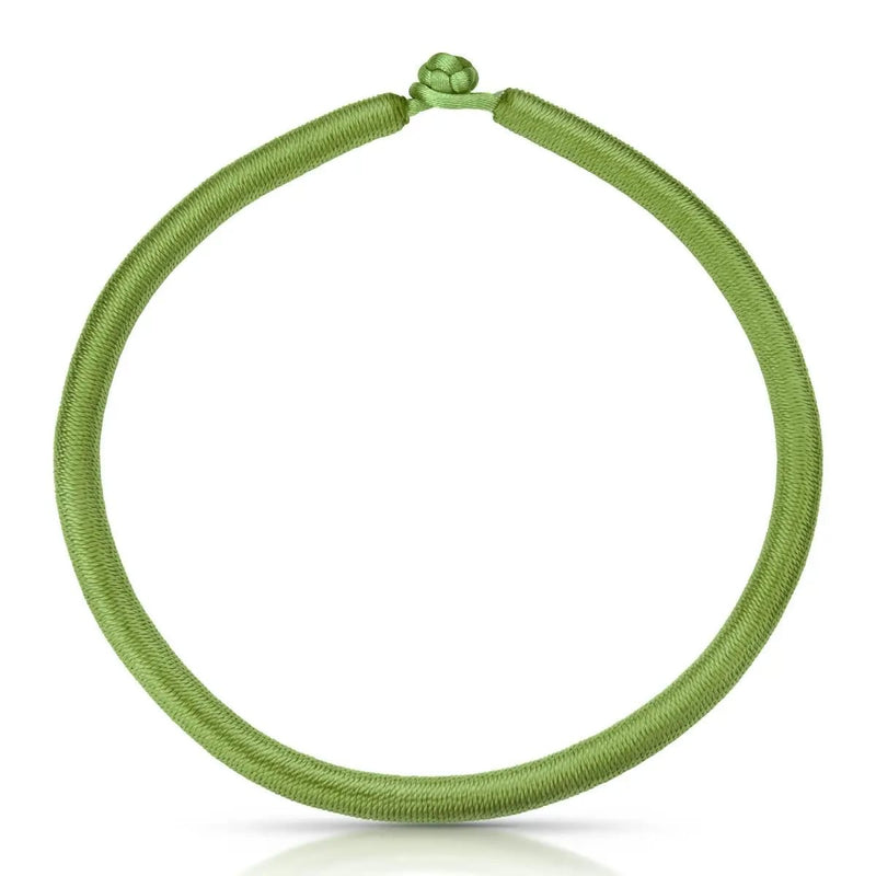 Waxed Cord Necklace with Knot Closure - Green