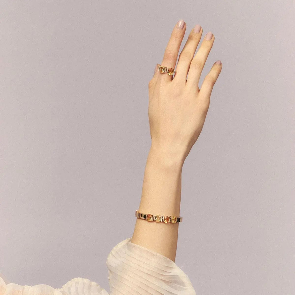Interlaced Bracelet with Crystals and Zirconia