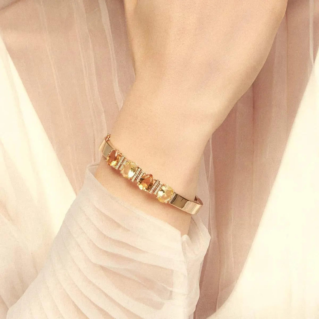 Interlaced Bracelet with Crystals and Zirconia