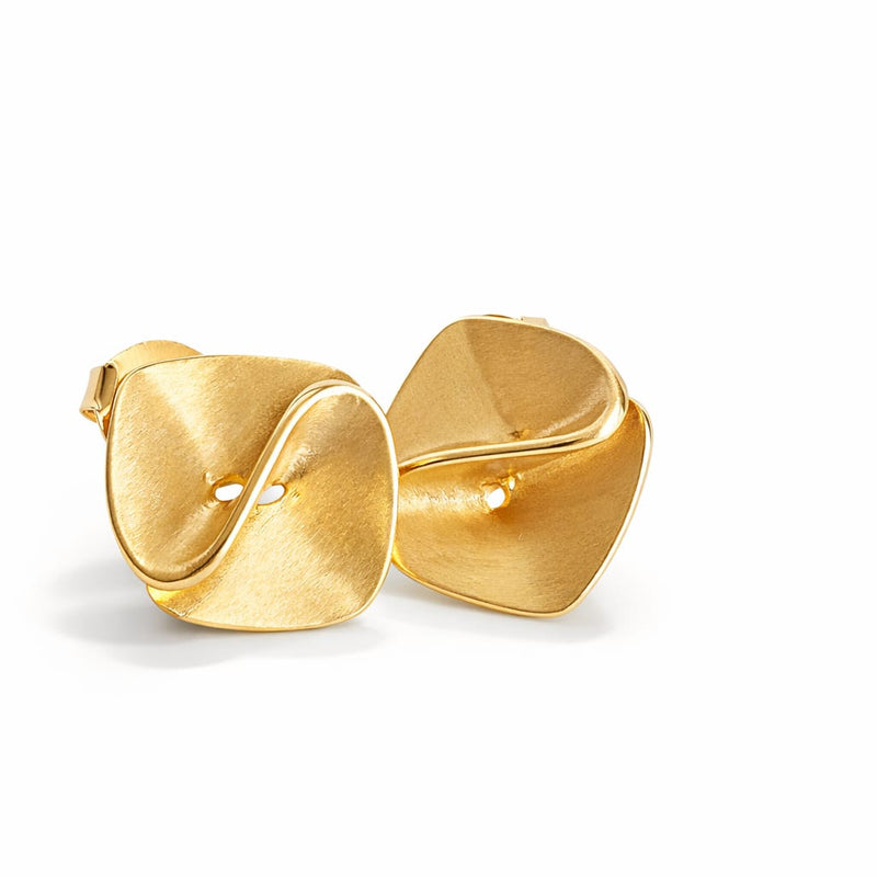 18k gold plated earrings with folds