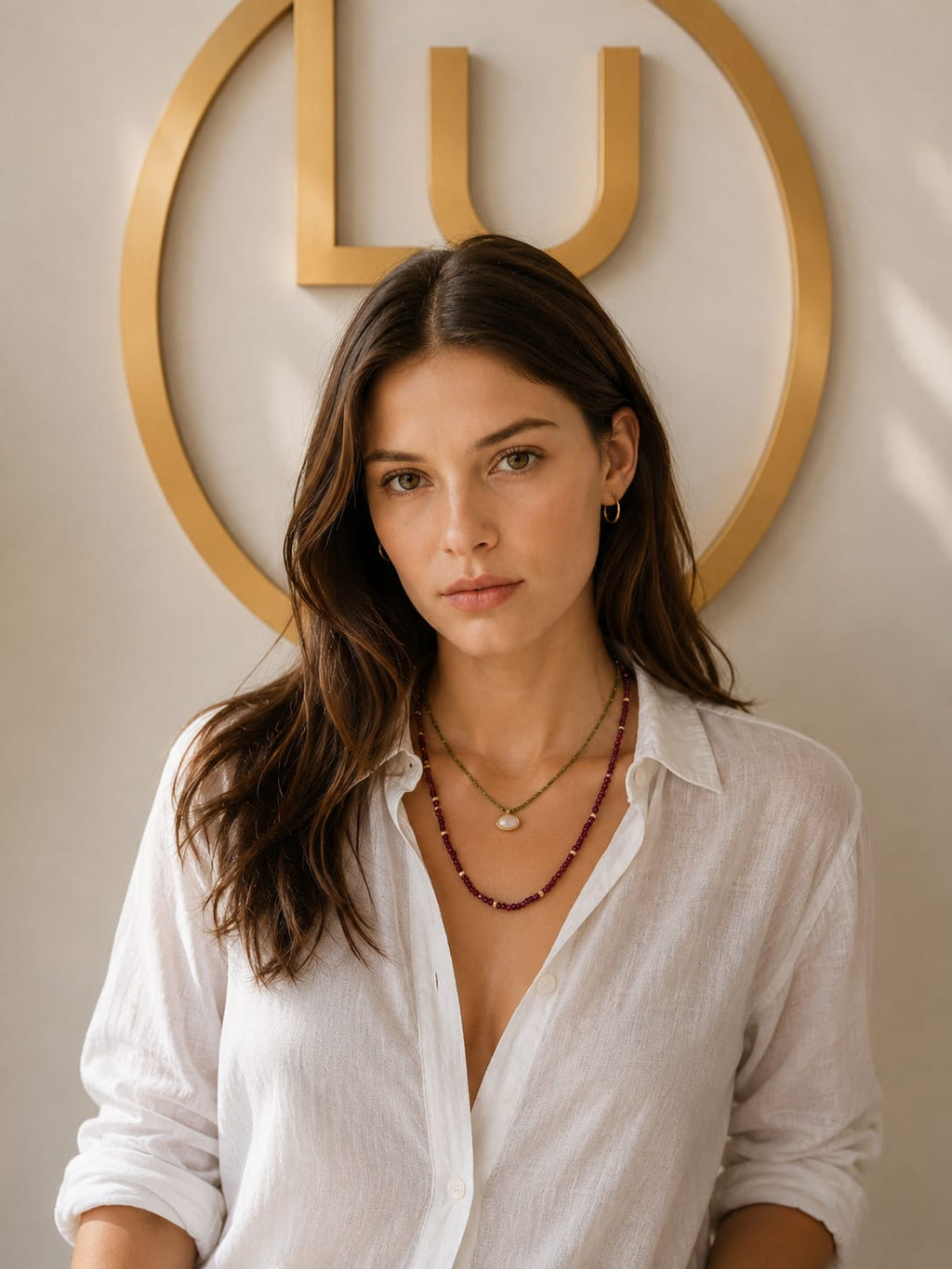 Choker Necklace Made of Tiny Faceted Ruby-Colored Crystals