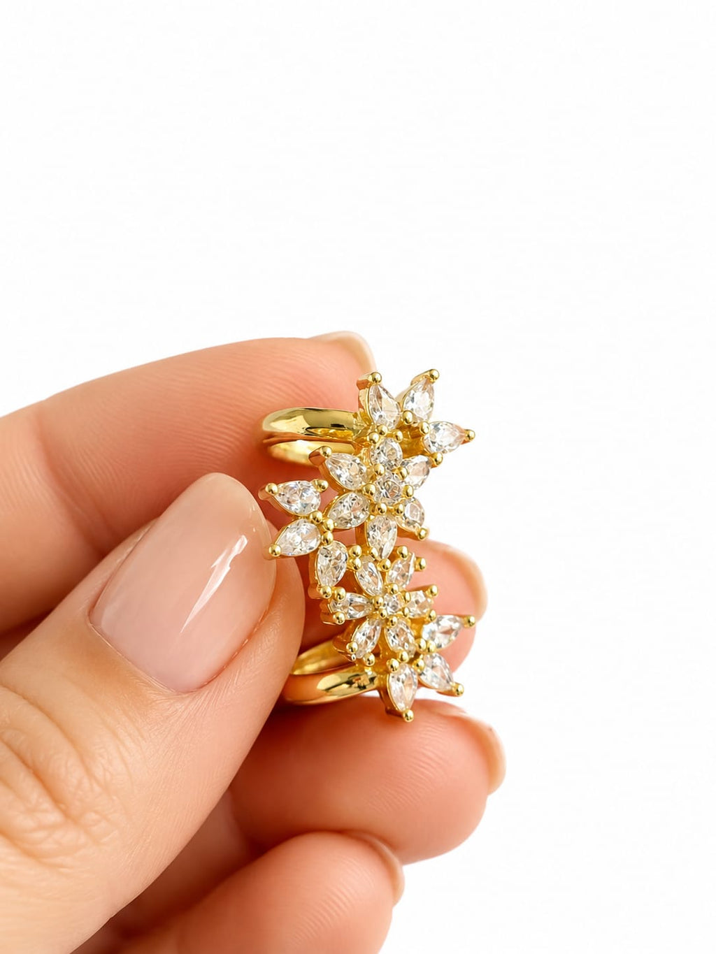 Floral Zirconia Ear Cuff