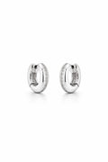 Silver hoop earrings on a white background