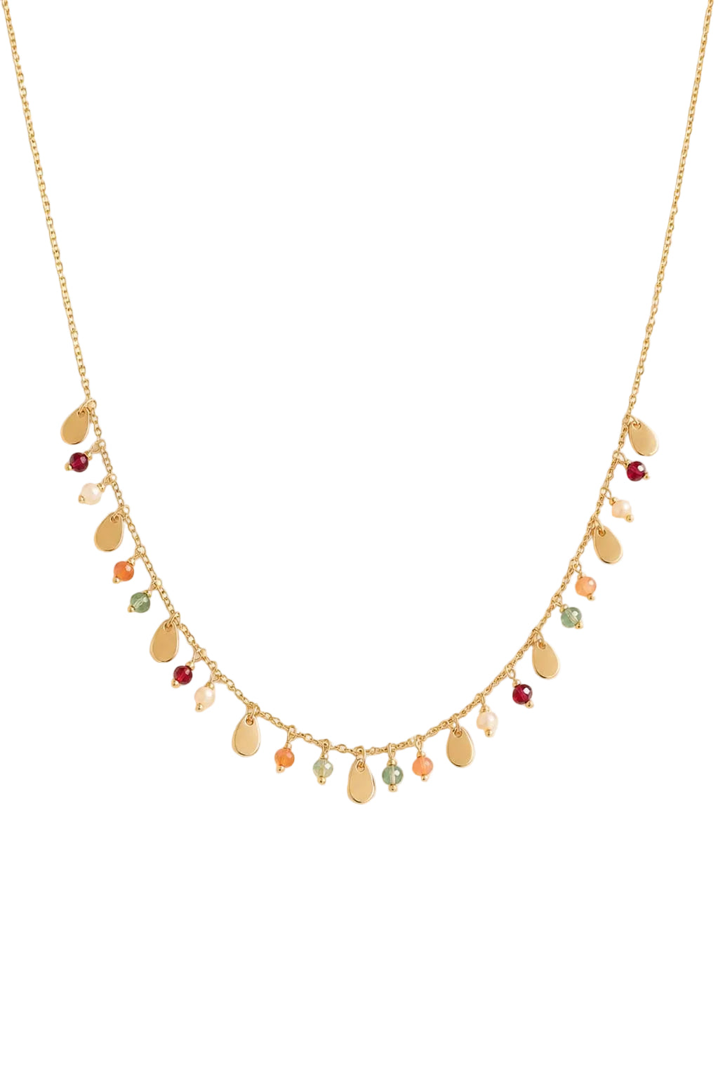 18K Gold-plated necklace featuring tiny gold-plated charms