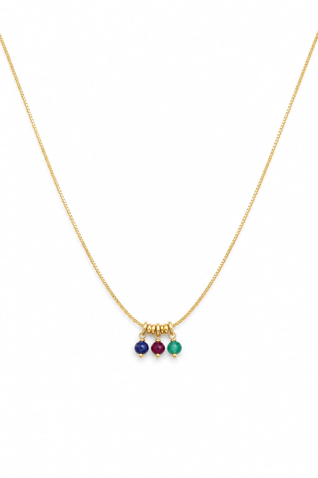 18K Gold-Plated Necklace with Crystal Charms