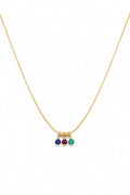 18K Gold-Plated Necklace with Crystal Charms